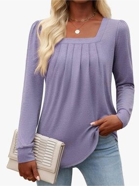 Funlingo Women's Puff Long Sleeve Tops Size Large NWT #Lux-Q